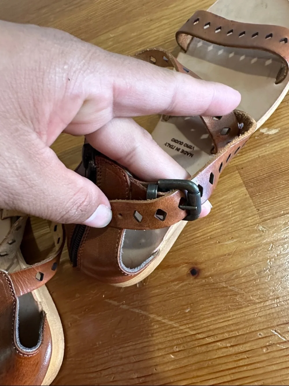 l*space by Cocobelle Brown Laser-Cut Leather Strappy Sandals - Picture 8 of 10